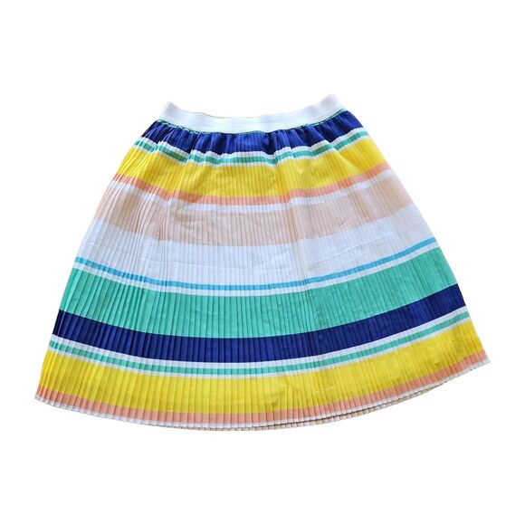 Merona Multicolor Striped Accordion Pleated Skirt Size Small Circle Skater - Picture 3 of 3